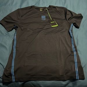 Hugo Boss Men Stretch-Jersey Regular Fit T-Shirt with Repeat Logos